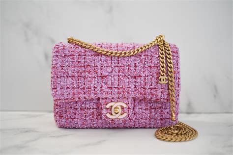 chanel pink tweed flap bag|chanel tweed bag 2022.